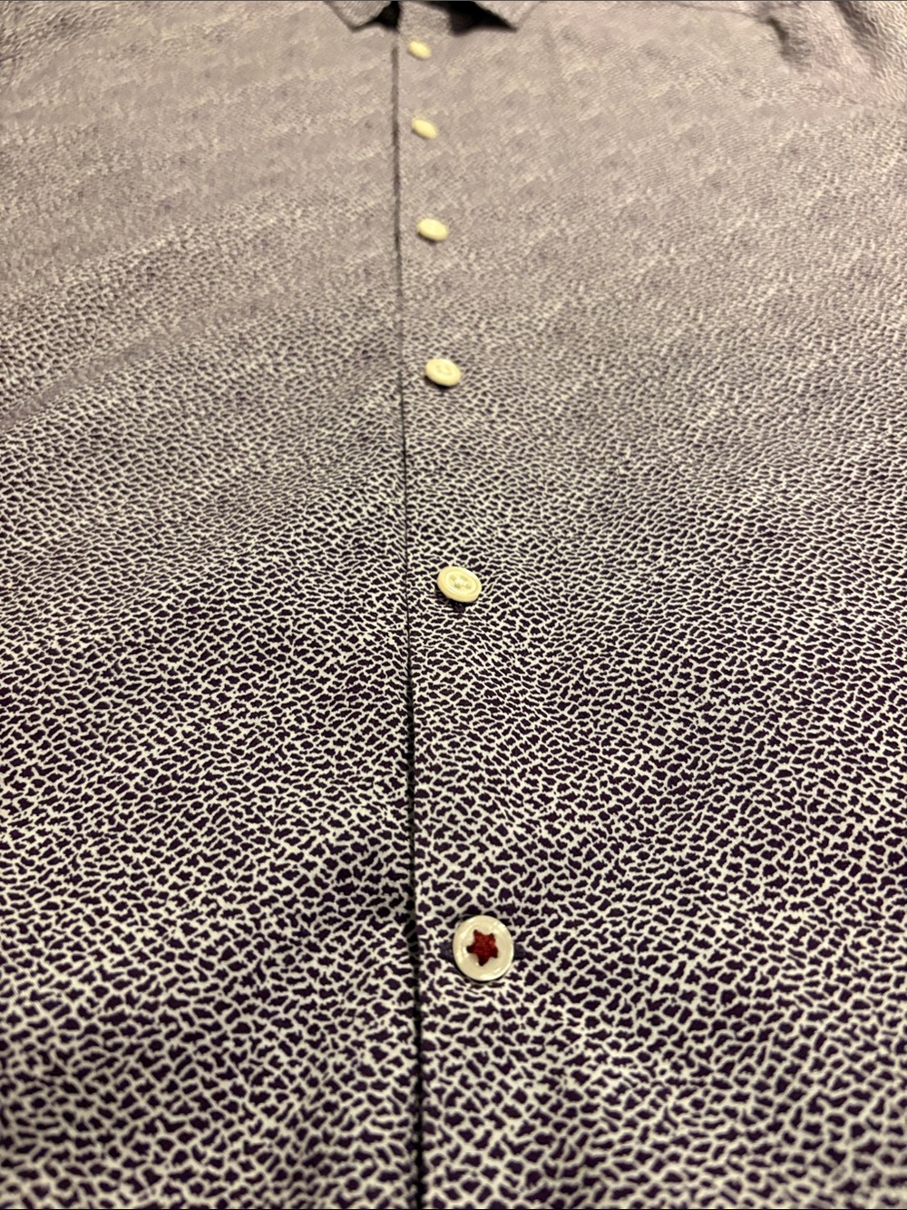 John Varvatos Short-Sleeve Button-Down Shirt in Purple Microprint - Picture 3 of 4